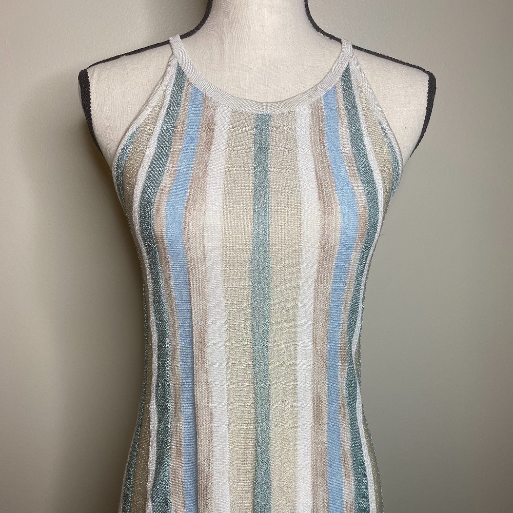 White House/Black Market Striped Shimmer Tank